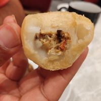 Inside the deep fried mushroom puff at Yang Shin 養心茶樓 in Taipei