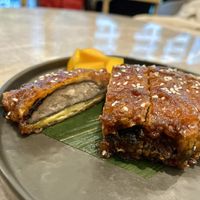 Mashed taro wrapped in BBQ bean curd sheett #Veganuary at Yang Shin 養心茶樓 in Taipei