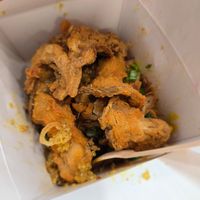 Fried mushrooms with vegetable fried rice at Stir House - Vegan Stir Fry in Atlanta