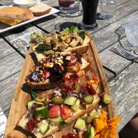 Bruschetta with a trio of toppings at Fleurs Place in Moeraki