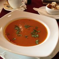 BioFresh tomato soup at BIOfresh in Bucharest