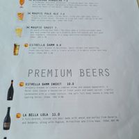 Beer menu at Plant Bakery 플랜트 in Seoul