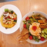 Briyani and humms salad at Plant Bakery 플랜트 in Seoul
