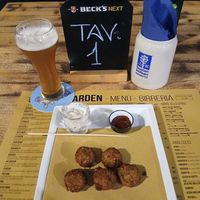 Falafel con salsa bbq e maionese veg at Beer Garden in Cotignola