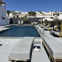 Pool but it was too windy to be out there most days  at The Noverian Bios Santorini, Vegan Boutique Hotel in Santorini