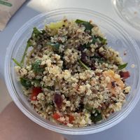 Quinoa salad on most days for part of vegan breakfast  at The Noverian Bios Santorini, Vegan Boutique Hotel in Santorini