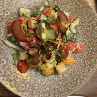 Panzanella salad without meat or cheesee  at Bouquet in Covington