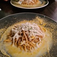 Vegan & GF brown rice carbonara at Bio Cafe in Tokyo
