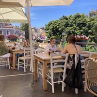 Lovely view  of the port at Lindos Garden Restaurant in Rhodes
