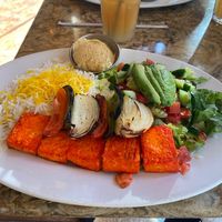 Tofu & veggie kabob meal  at Panini Kabob Grill in Bakersfield