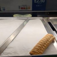 Vegan sausage roll with puffy pastry at CWL - Greggs in Cardiff