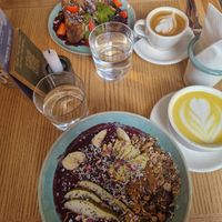 Acai bowl, French toast, golden milk, flat white at Good One Café - Schanze in Hamburg