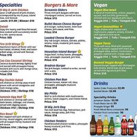 Clearly marked vegan section! at Di Big Jerk in Gainesville