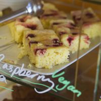 Raspberry, coconut and vanilla slice at Union Of Genius in Edinburgh