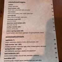 Menu - make sure to ask what can be made vegan, and put it in the notes of your reservation.  at Lilith in Pittsburgh