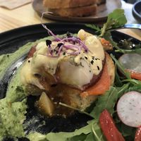 Vegan eggs Benedict  at Asante in Barcelona