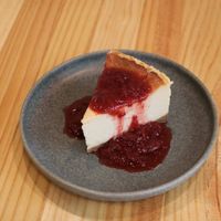 Strawberry cheesecake at Asante in Barcelona