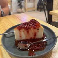 Strawberry cheesecake at Asante in Barcelona