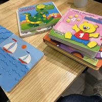 Books available for babies in the restaurant  at Asante in Barcelona