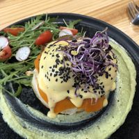 Eggs benedict, so beautiful  at Asante in Barcelona