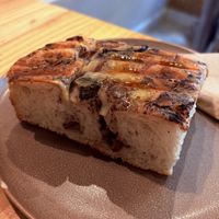 Focaccia de trufa, setas y cebolla  at Asante in Barcelona