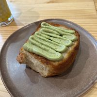 Brioche with avocado cream (made especially for our toddler)   at Asante in Barcelona