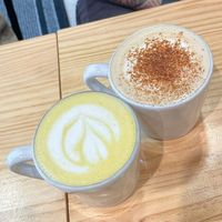 Chai + curcuma lattes  at Asante in Barcelona