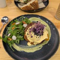 Vegan egg's Benedict at Asante in Barcelona