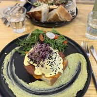 Vegan eggs benedictt  at Asante in Barcelona