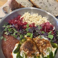 shakshouka with eggs benedict at Asante in Barcelona