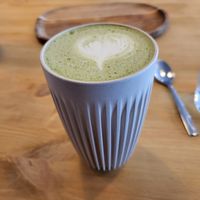 Matcha latte at Oat and Bean in Cardiff