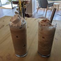Chai and coffee Frappes at Oat and Bean in Cardiff