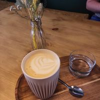 Latte at Oat and Bean in Cardiff