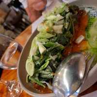 Steamed wild Greens w/o cheese cause not vegan at Asikiko in Crete