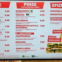 Menu at Numero 1 in Parma