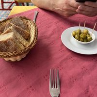 Complimentary bread and olives. Such a nice touch!  at La Rose Du Sud in Essaouira
