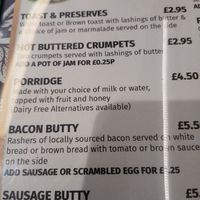 Porridge Options. at Rainbow Tea Rooms in Chester