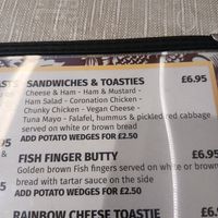 Sandwich  & Toastie Options. at Rainbow Tea Rooms in Chester