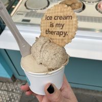 Cinnamon roll and hazelnut ice creamm  at Sweet n joy  in Frankfurt