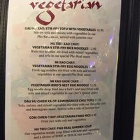 Veggie menu  at Pho Real in Charlotte