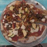Vegana with vegan cheese   at Papaya Pizza & Co in Tulum