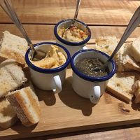 Vegan mezze spreads at Crêperie La Rue in Madrid