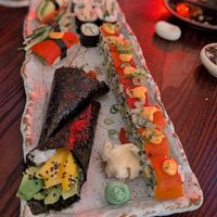Vegan sushi sharing platter at KIBOU in Cambridge