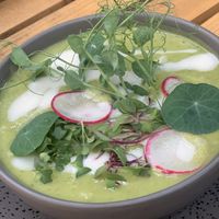 Avocado and mint soup. Amazing  at Soul Kitchen in Sofia