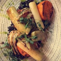 “Slow cooked” (it’s not) sweet potato, fennel & leek at Soul Kitchen in Sofia