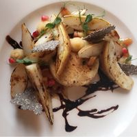 Tree nut vegan cheese and pears  at Soul Kitchen in Sofia