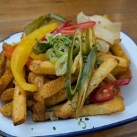 Dirty chips with salt and chilli at Sloans  in Glasgow