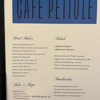 Menu   at Café Petiole in London