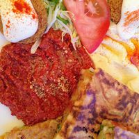 Falafel, arayes, mohamara  at Ugarit  in Barcelona