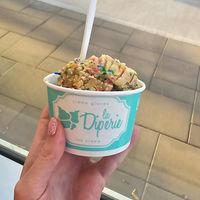 Vegan birthday cake and double chocolate ice cream at Mucho Burrito in Kamloops